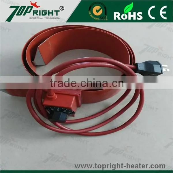 Electric Flexible silicone heater blanket can with back adhesive/ Silicone drum Heater blanket with controller