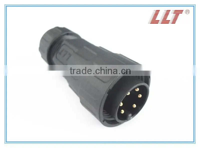6 poles 20A female panel mount socket with male cable connector