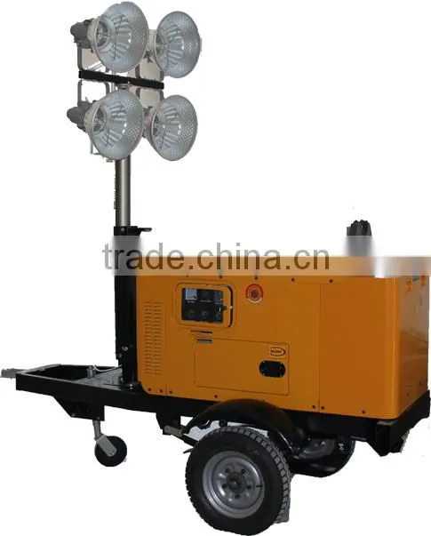 Low Noise Mobile Light Tower/ Trailer Light Tower Diesel Generator 8KW/10KVA