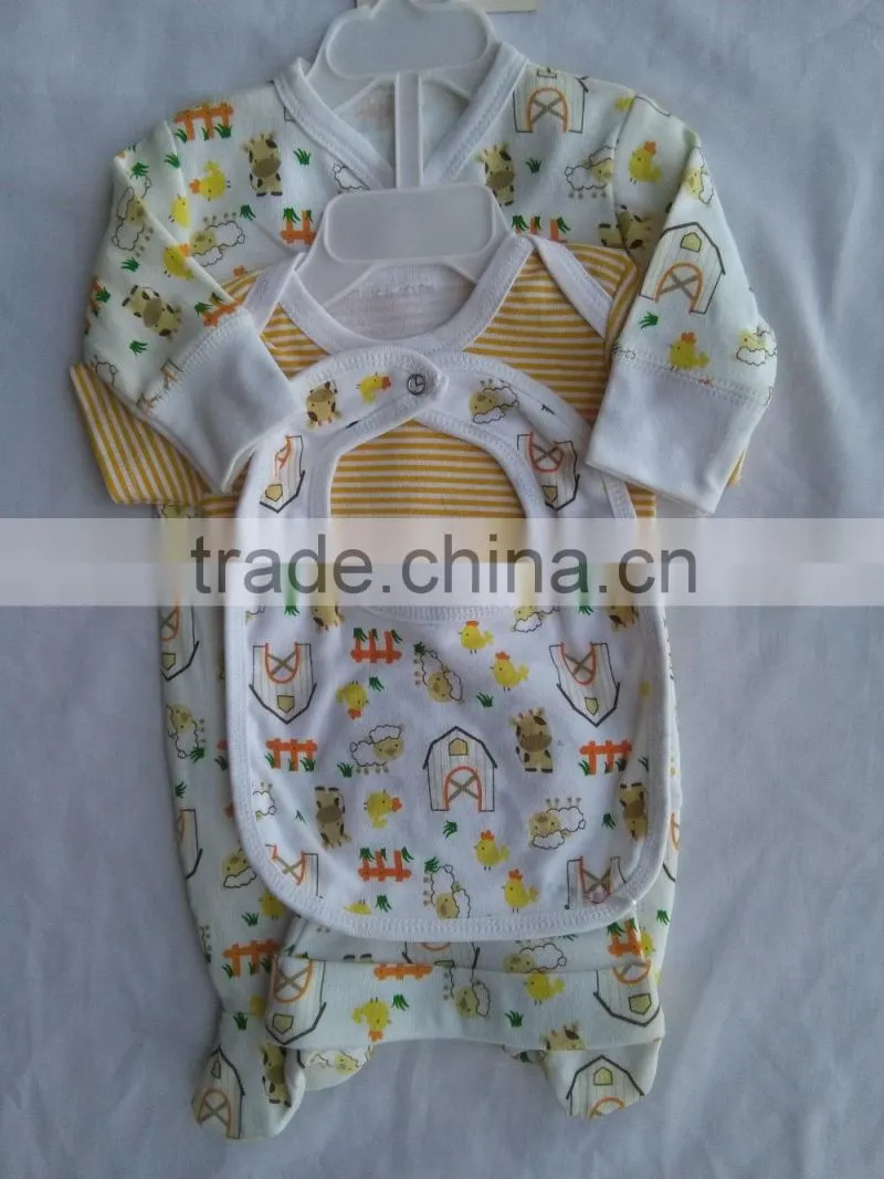 100%cotton newborn baby clothes,5pcs set baby clothes