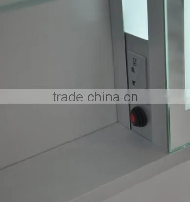 LED bathroom mirror cabinet for high class hotel projct with shaver socket