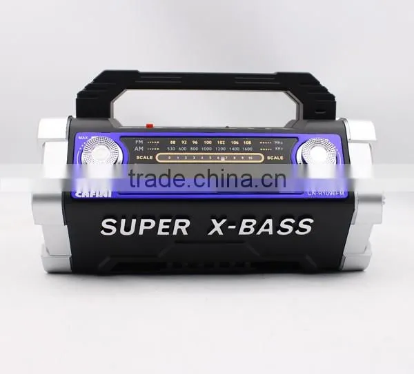 Low price high quality portable wireless speaker with led light and fm radio