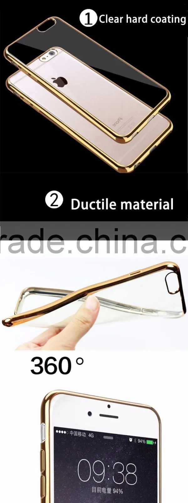 Free sample professional smartphone case factory TPU electroplate for Iphone 6 / 6 plus phone case