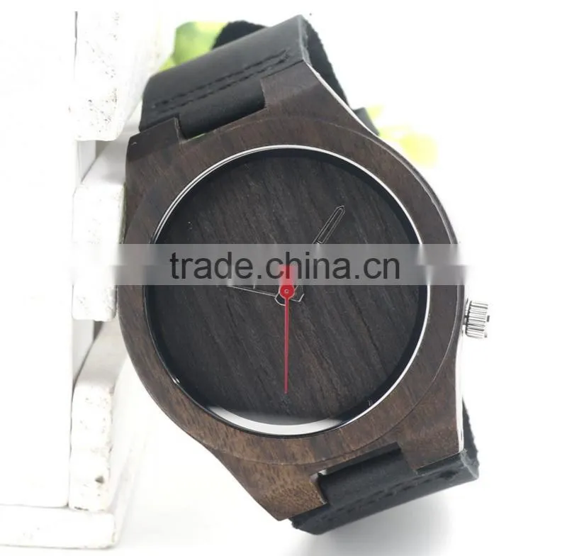 Eco-friendly handmade genuine men wrist watch sandalwood quartz watches