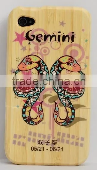 OCASE Manufacturer Maple Wood Zodiac Sign Color Drawing Printing phone cover for iphone 6