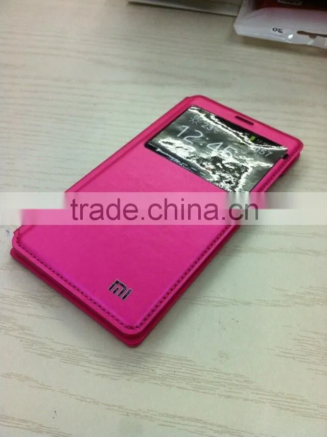 2015 new mobile phone cover pu phone cases for Hongmi note case, pu flip cover for Xiaomi redmi note case