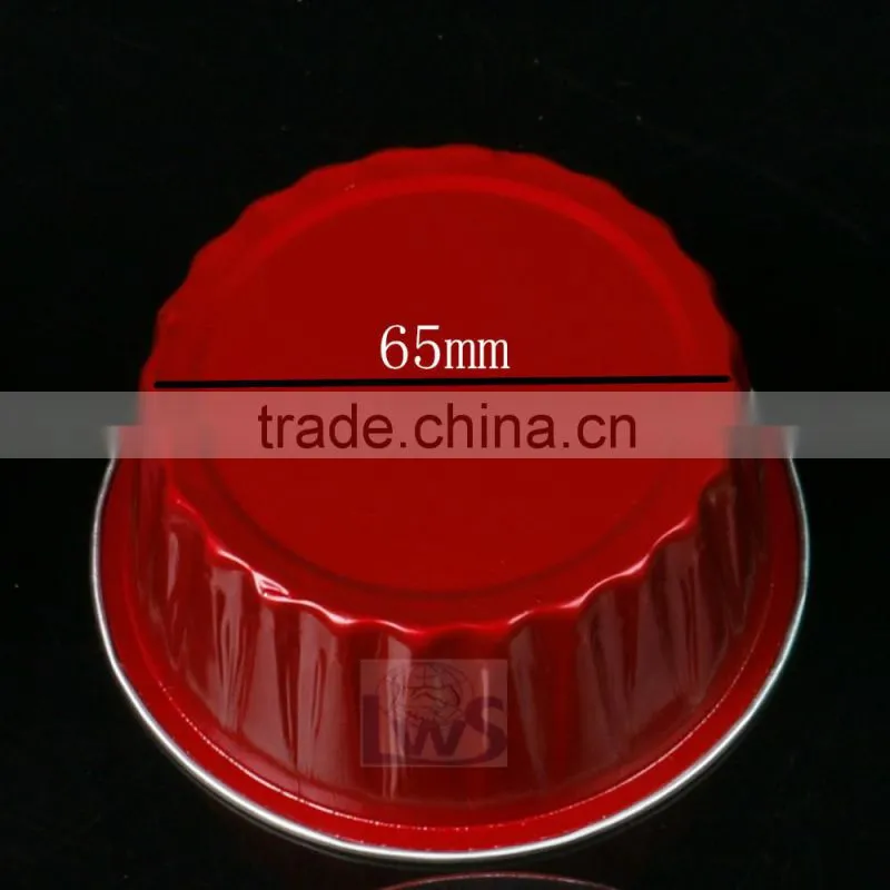 colored high quality round aluminum foil container with lid used for pudding,yogurt, cupcake
