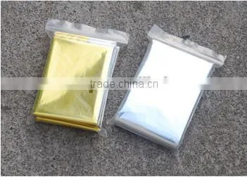 Hot selling Delicate Silver Thin Emergency Blanket Survival Rescue Blanket Outdoor Life-saving