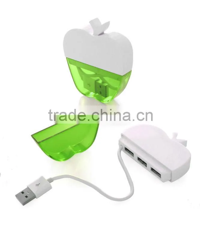 2014 novelty 3 ports apple shaped high speed 2.0 version USB Hub