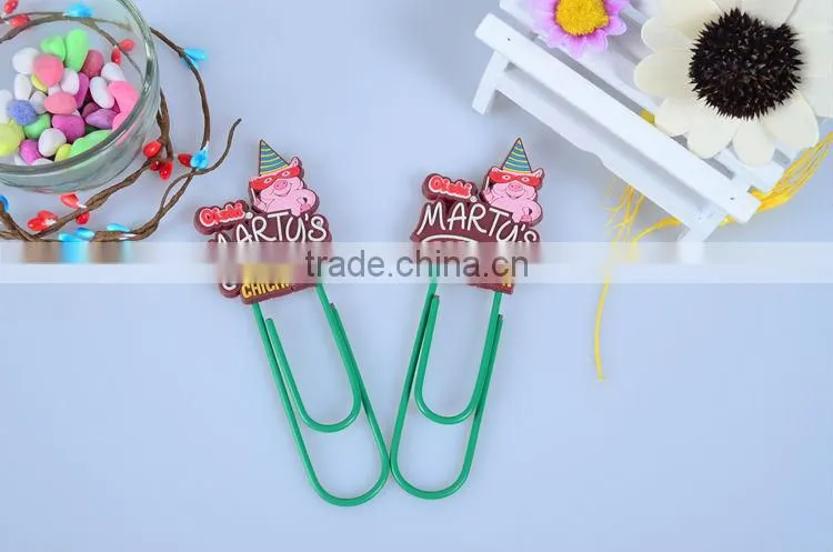 custom logo promotion plastic bookmark clip