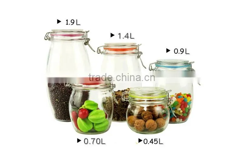airtight glass vacuum food containers with sealed rubber lids