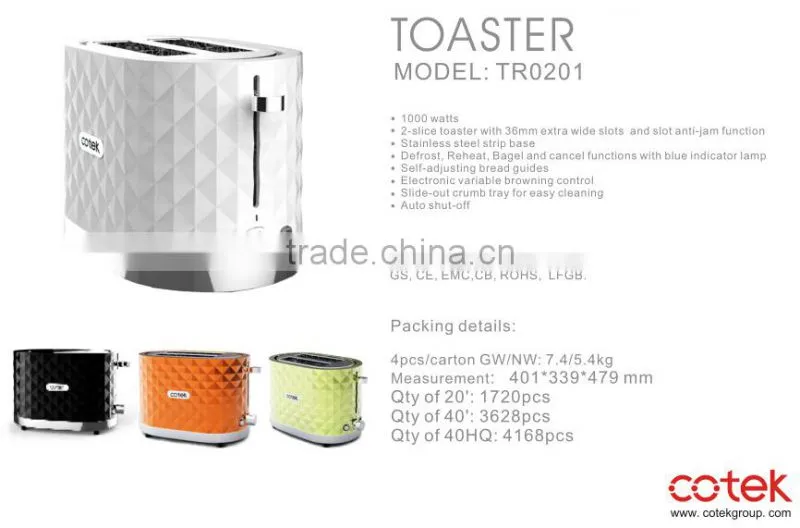 2 slice pop up toaster with diamond shape design/ bun toaster/ bread toaster machine