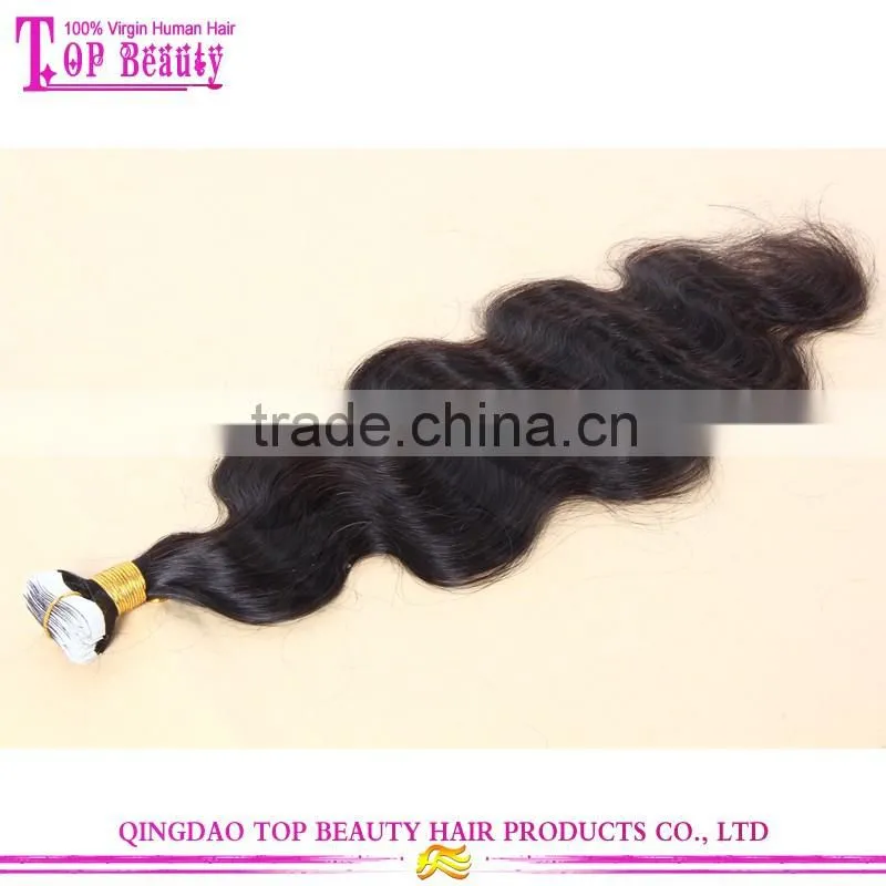 Natural Black Peruvian Hair Raw Unprocessed Virgin Large Stock Body Wave Tape Hair Extension