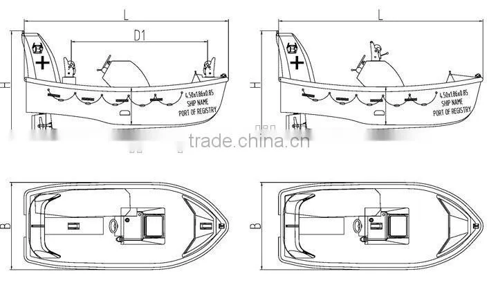 4.5M rigid inboard engine rescue boat