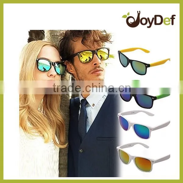 colorful customized PC mirrored Sun glasses Fashionable Sunglasses