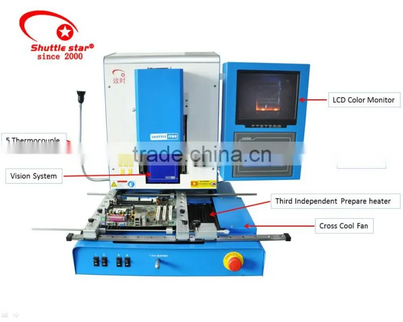 Optical infrared hot air soldering station smart repair system for digital color tv mainboard