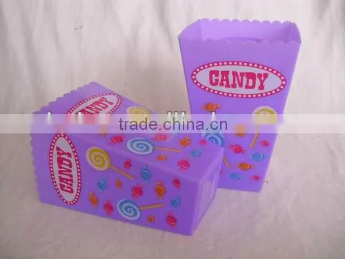 square plastic popcorn bucket container