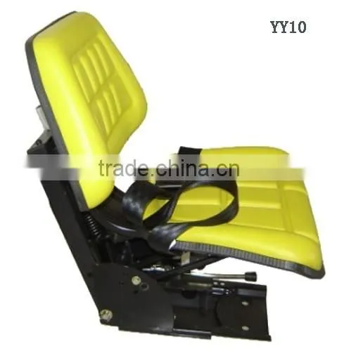 High performance price ratio seat for use in the suspension of a lawn mowing tractor and harvester