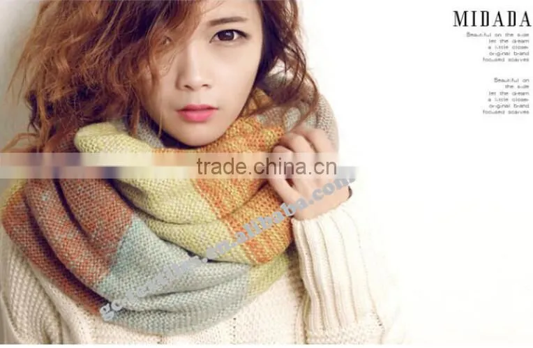 100% mohair colorful neckerchief for girl