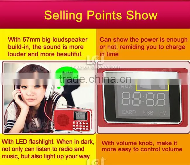 2015 mini creative speaker with fm radio and mp3 player