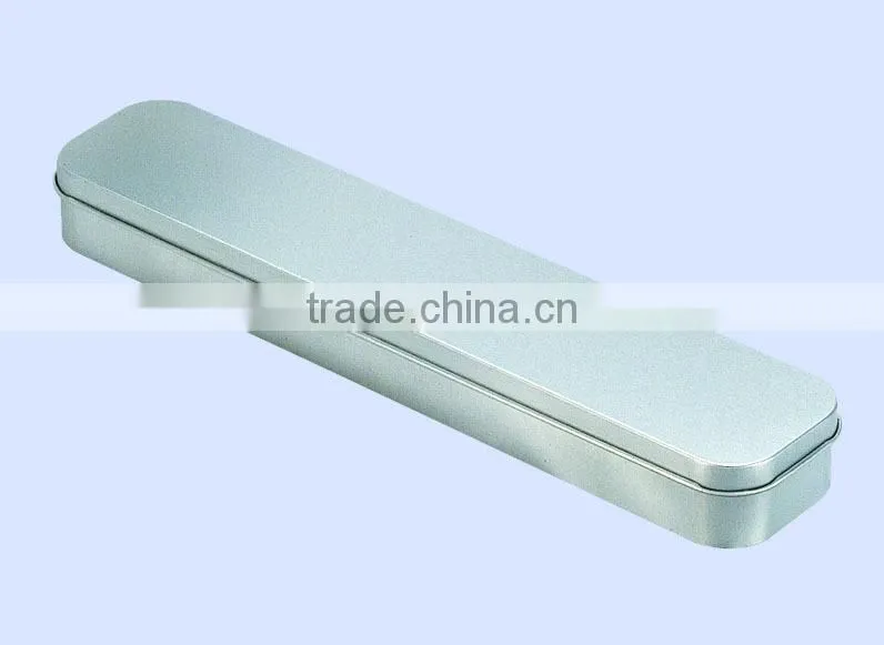 High quality reactangular shape watch box metal watch case silver tin watch box