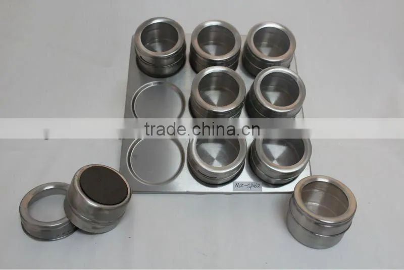 10pcs magnetic spice jar set with stand