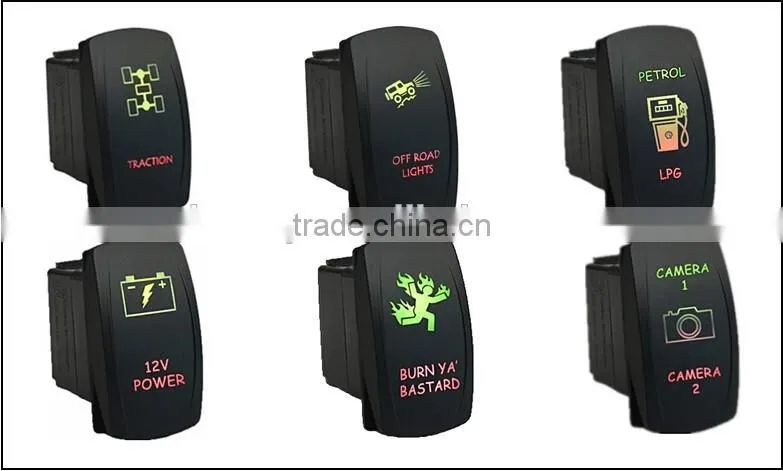 Laser Etched carling rocker switch