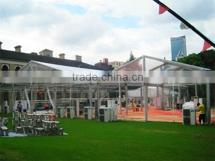 clear roof crystal tent with wedding party decorations