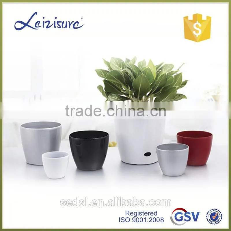Made in China easy roller round plastic flower pots