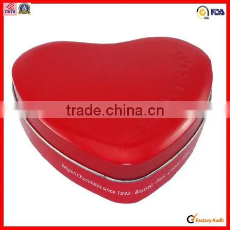red heart shape wedding gift tin boxes