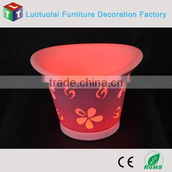 rechargeable battery opertaed luminouse led light up ice bucket