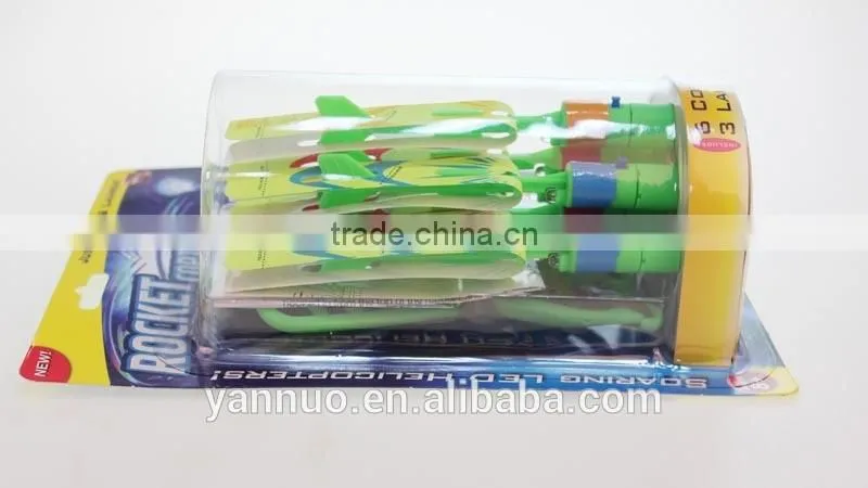 LED Rocket Launcher Copters, bamboo dragonfly toys charm