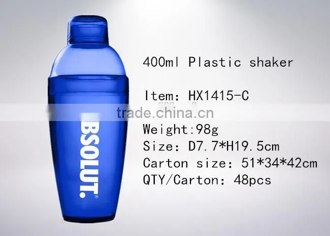 PS 400ml Clear cocktail shaker ,14 oz cocktail shaker