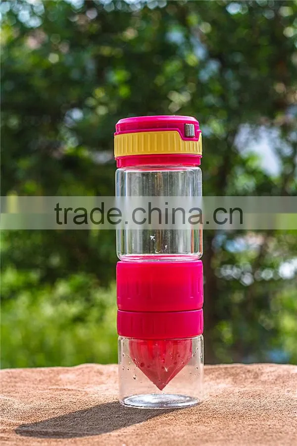 hot sale glass lemon water bottle / Fresh juice drinking cup