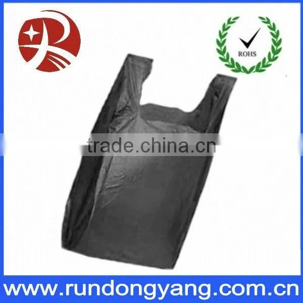 Degradable plastic vest carrier bag for grocery or garbage