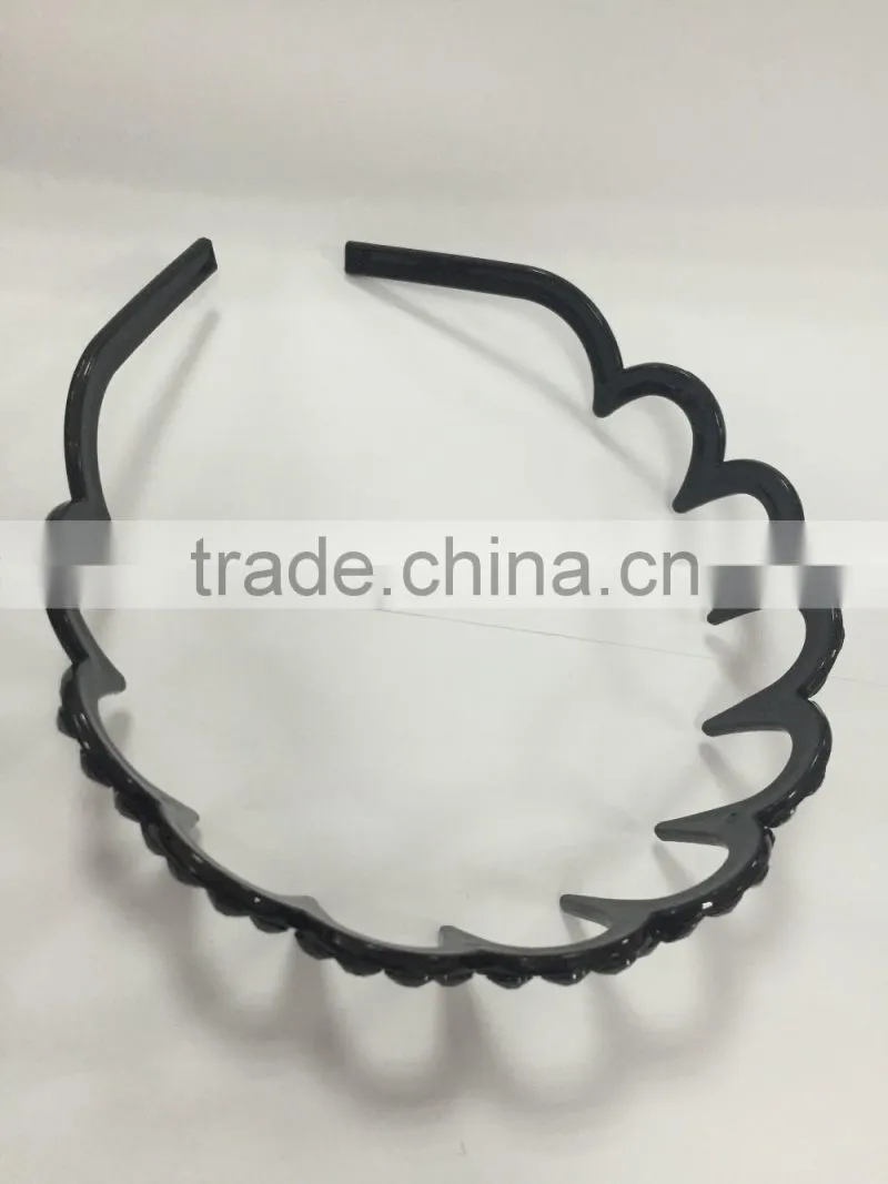 wholesale new design crystal rhinestone plastic girls hair bands with teeth