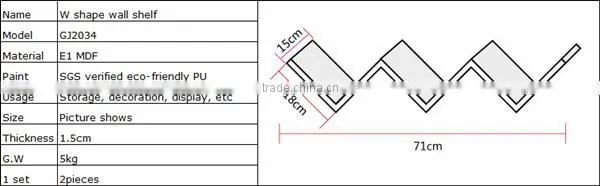 w v shape mdf wall wooden floats