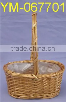 Natural Color Willow Flower Basket with Liner