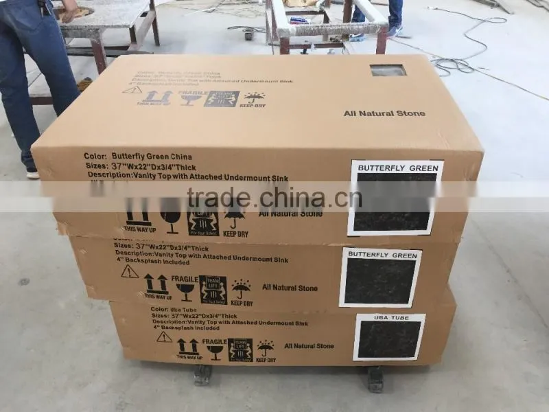 New Package Granite Vanity Top Carrara white with Ceramic Sink