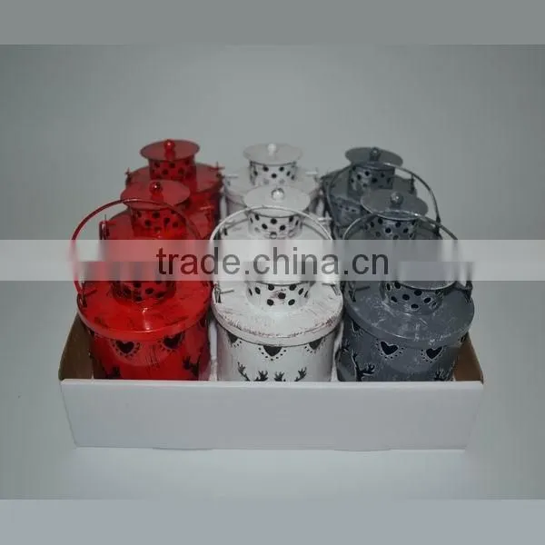 Christmas snowing metal lantern
