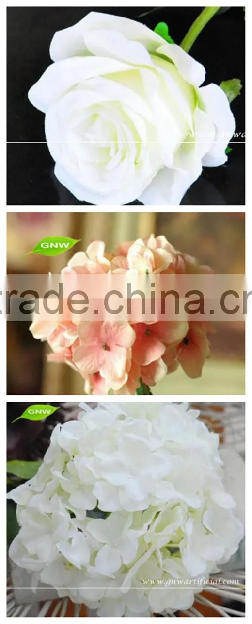 GNW FLW1508-5 Artificial Rose and Hydrangea Blossom Flowers Wall for wedding decorations