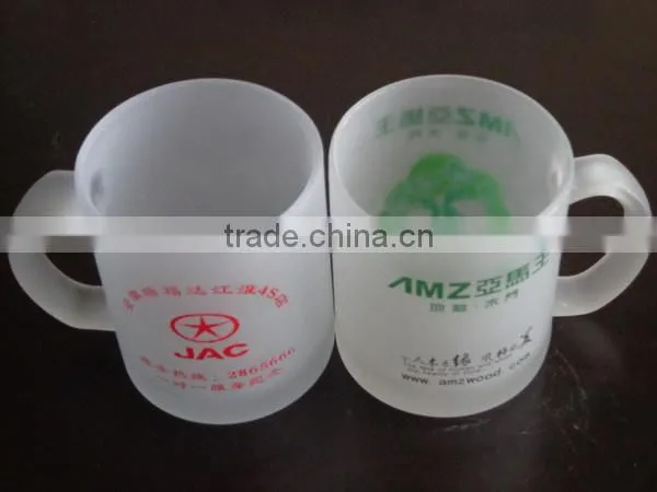 330ml 11oz customized frosted coffee water cup glass mug
