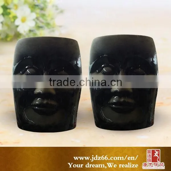 Different color ceramic glazed stool