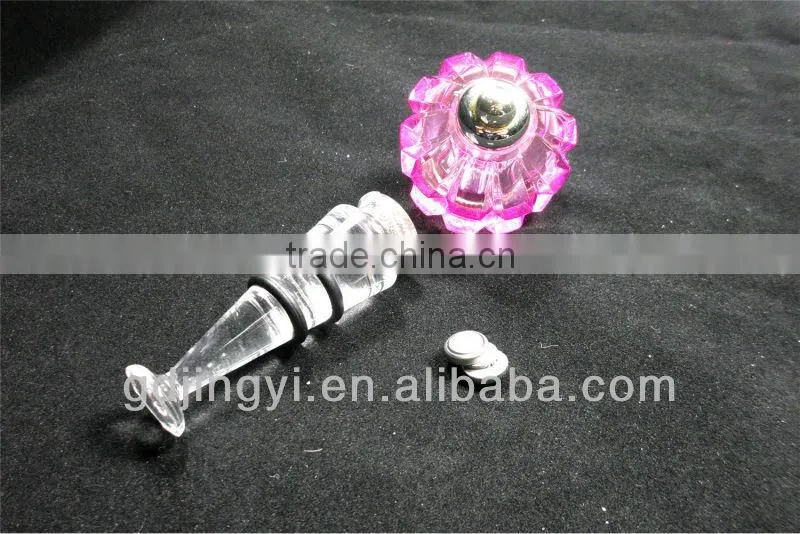 2014 gem shaped plastic wine bottle stoppers with LED lights