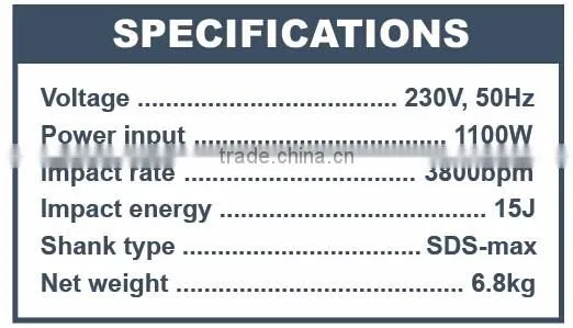 JDH15 ELECTRIC ROTARY HAMMER, DEMOLITION BREAKER, DEMOLITION HAMMER