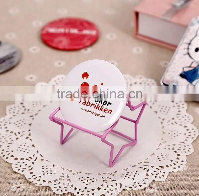 CJA01-OEM Makeup Pocket Plastic hand round mirror