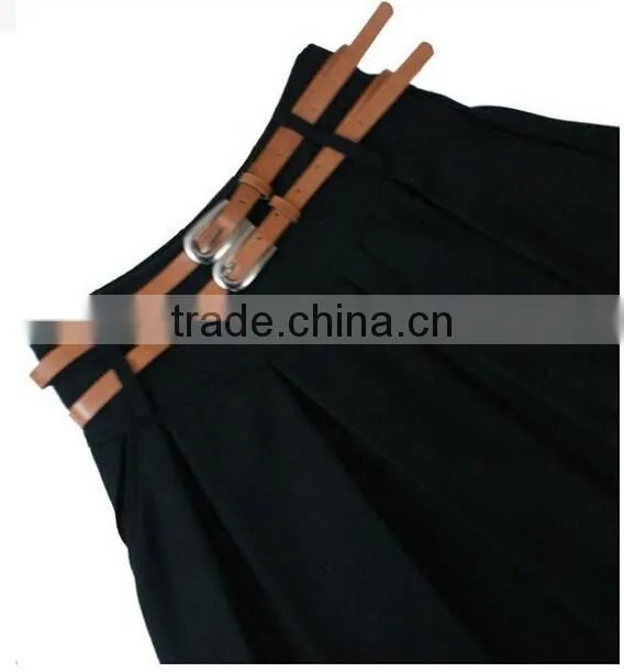 New arrival autumn winter spring wool skirt for women plus size mid long skirt high waist pleated skirts