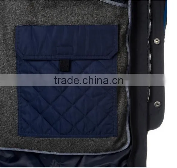 Men's Navy Hooded Raincoat With Removable Lining Jacket