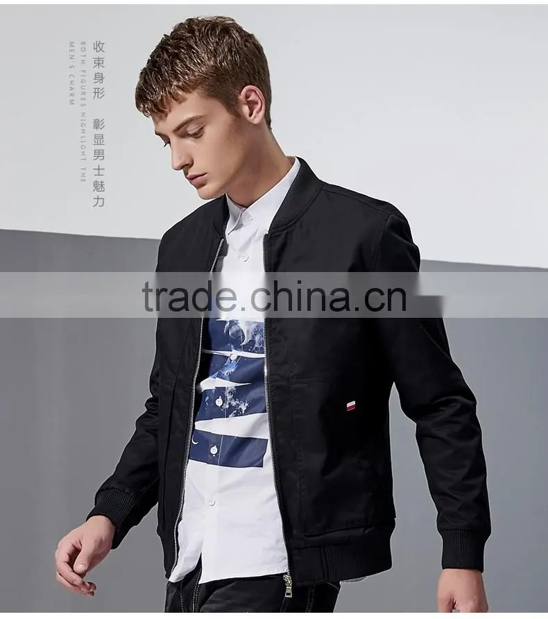 Hot Selling New Design Popular High Quality Men Jacket Solid Coat Custom Logo Zipper Pockets Outerwear