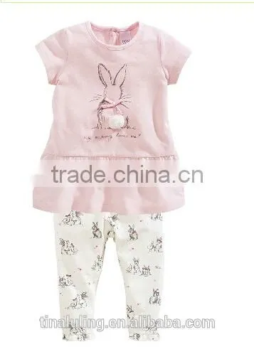Lovely and Cute fashion baby girls clothing sets kids 2pcs sweet baby outfits